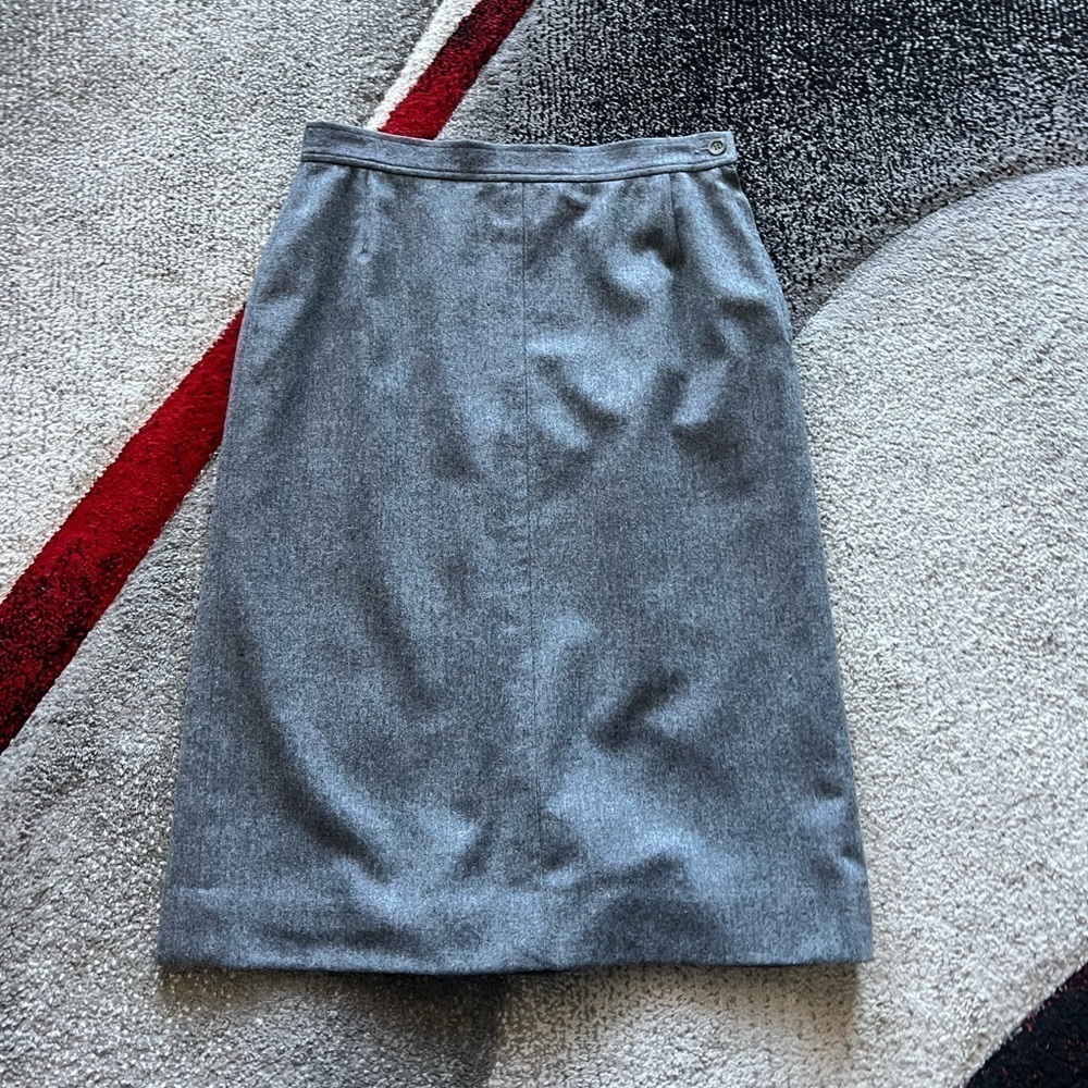 Pendleton Vintage Gray Virgin Wool MIDI Pencil Skirt